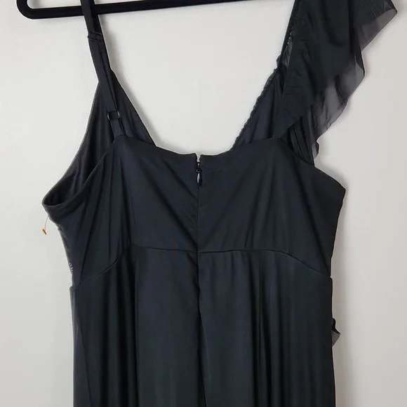 Torrid Midi Mesh Ruffle Black Dress - Picture 7 of 16